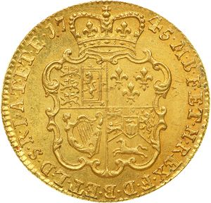 Guinea Reverse Image minted in UNITED KINGDOM in 1745 (1727-60 - George II)  - The Coin Database