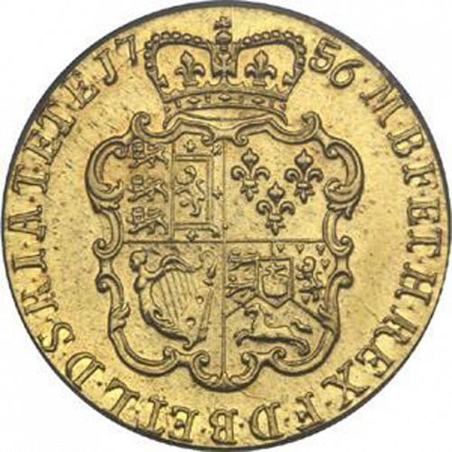 Guinea Reverse Image minted in UNITED KINGDOM in 1756 (1727-60 - George II)  - The Coin Database
