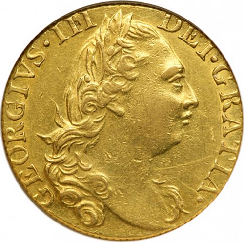 Guinea Obverse Image minted in UNITED KINGDOM in 1775 (1760-20 - George III)  - The Coin Database