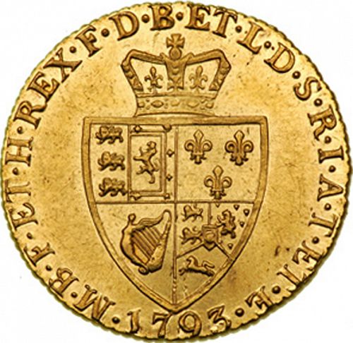 Guinea Reverse Image minted in UNITED KINGDOM in 1793 (1760-20 - George III)  - The Coin Database