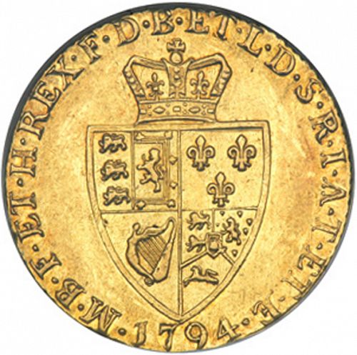 Guinea Reverse Image minted in UNITED KINGDOM in 1794 (1760-20 - George III)  - The Coin Database