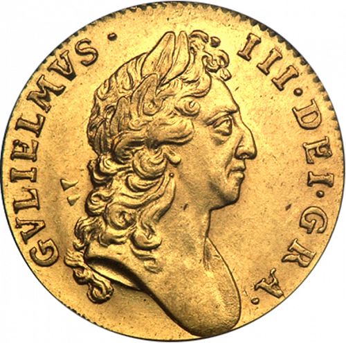 Guinea Obverse Image minted in UNITED KINGDOM in 1695 (1694-01 - William III)  - The Coin Database