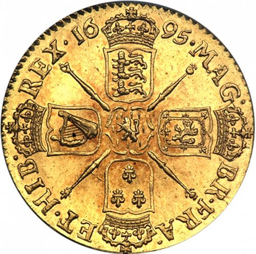 Guinea Reverse Image minted in UNITED KINGDOM in 1695 (1694-01 - William III)  - The Coin Database