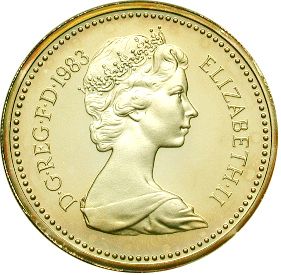 £1 Obverse Image minted in UNITED KINGDOM in 1983 (1971-up  -  Elizabeth II - Decimal Coinage)  - The Coin Database