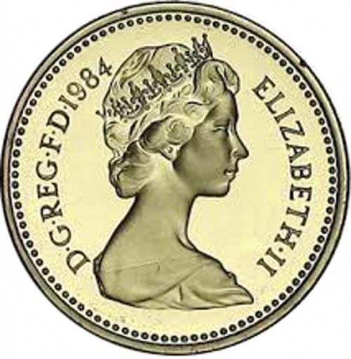 £1 Obverse Image minted in UNITED KINGDOM in 1984 (1971-up  -  Elizabeth II - Decimal Coinage)  - The Coin Database