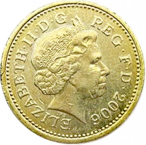 £1 Obverse Image minted in UNITED KINGDOM in 2006 (1971-up  -  Elizabeth II - Decimal Coinage)  - The Coin Database