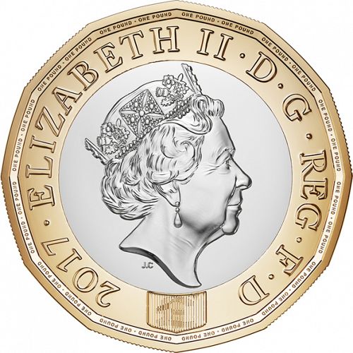 £1 Obverse Image minted in UNITED KINGDOM in 2017 (1971-up  -  Elizabeth II - Decimal Coinage)  - The Coin Database