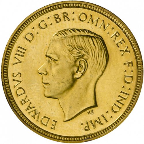 Sovereign Obverse Image minted in UNITED KINGDOM in 1937 (1936-37 - Edward VIII)  - The Coin Database