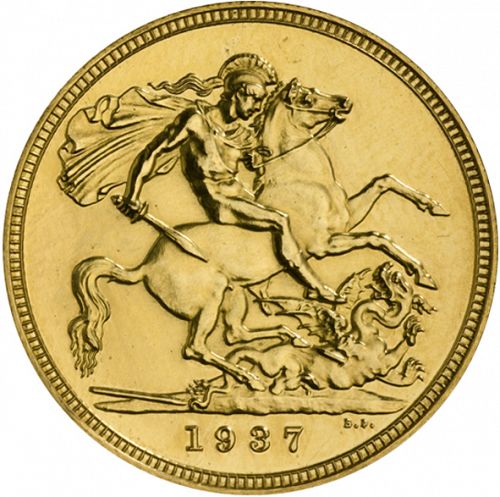 Sovereign Reverse Image minted in UNITED KINGDOM in 1937 (1936-37 - Edward VIII)  - The Coin Database