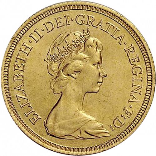 Sovereign Obverse Image minted in UNITED KINGDOM in 1978 (1953-up  -  Elizabeth II - Sovereign)  - The Coin Database