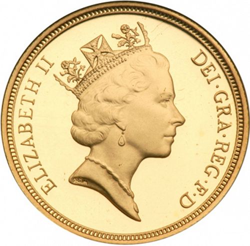 Sovereign Obverse Image minted in UNITED KINGDOM in 1995 (1953-up  -  Elizabeth II - Sovereign)  - The Coin Database