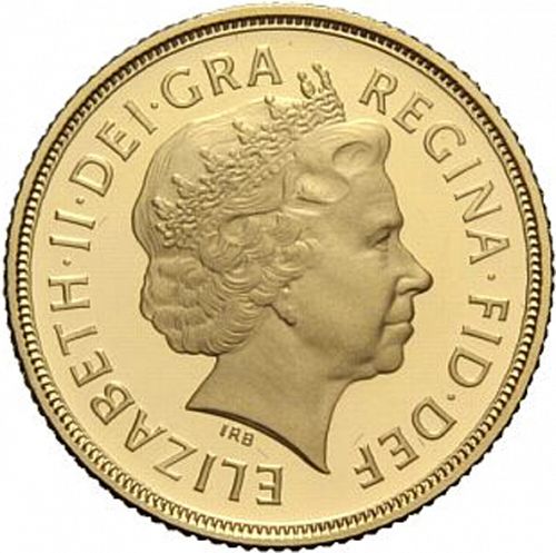 Sovereign Obverse Image minted in UNITED KINGDOM in 2008 (1953-up  -  Elizabeth II - Sovereign)  - The Coin Database