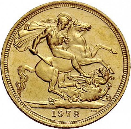 Sovereign Reverse Image minted in UNITED KINGDOM in 1978 (1953-up  -  Elizabeth II - Sovereign)  - The Coin Database