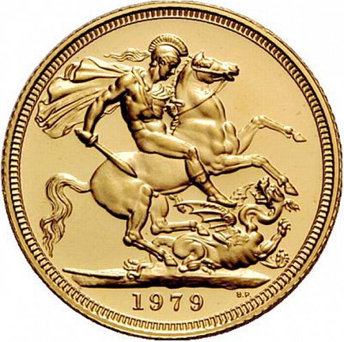 Sovereign Reverse Image minted in UNITED KINGDOM in 1979 (1953-up  -  Elizabeth II - Sovereign)  - The Coin Database