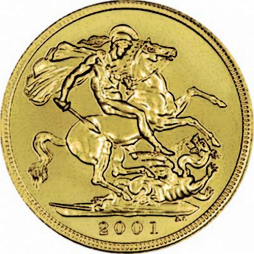 Sovereign Reverse Image minted in UNITED KINGDOM in 2001 (1953-up  -  Elizabeth II - Sovereign)  - The Coin Database