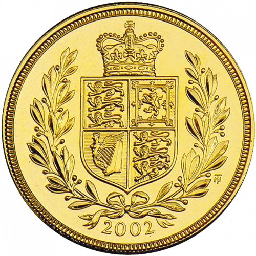 Sovereign Reverse Image minted in UNITED KINGDOM in 2002 (1953-up  -  Elizabeth II - Sovereign)  - The Coin Database
