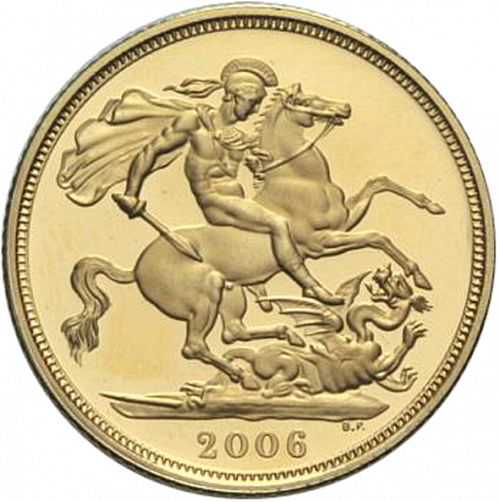 Sovereign Reverse Image minted in UNITED KINGDOM in 2006 (1953-up  -  Elizabeth II - Sovereign)  - The Coin Database