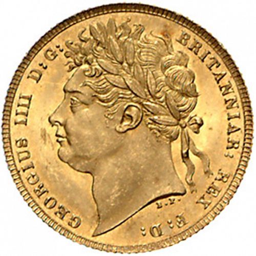 Sovereign Obverse Image minted in UNITED KINGDOM in 1821 (1820-30 - George IV)  - The Coin Database