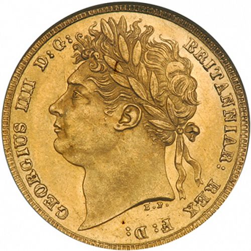 Sovereign Obverse Image minted in UNITED KINGDOM in 1823 (1820-30 - George IV)  - The Coin Database