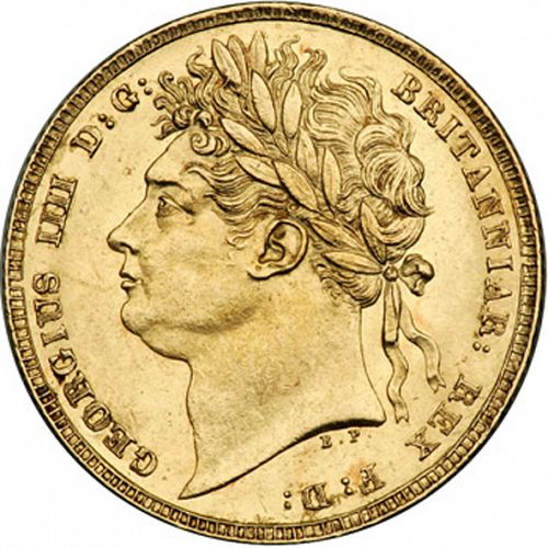 Sovereign Obverse Image minted in UNITED KINGDOM in 1825 (1820-30 - George IV)  - The Coin Database