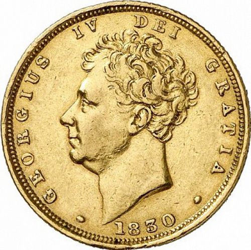 Sovereign Obverse Image minted in UNITED KINGDOM in 1830 (1820-30 - George IV)  - The Coin Database
