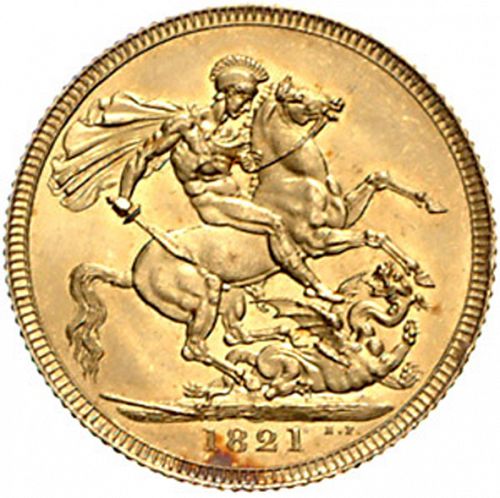 Sovereign Reverse Image minted in UNITED KINGDOM in 1821 (1820-30 - George IV)  - The Coin Database