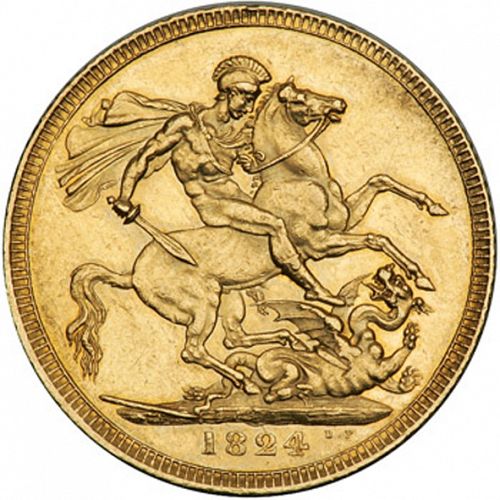 Sovereign Reverse Image minted in UNITED KINGDOM in 1824 (1820-30 - George IV)  - The Coin Database