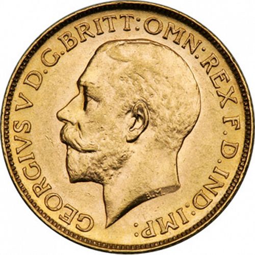 Sovereign Obverse Image minted in UNITED KINGDOM in 1911C (1910-36  -  George V)  - The Coin Database