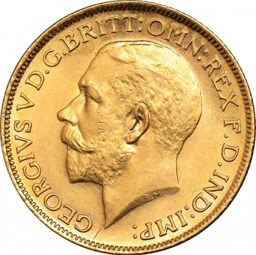 Sovereign Obverse Image minted in UNITED KINGDOM in 1912S (1910-36  -  George V)  - The Coin Database