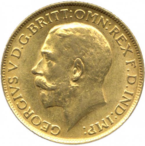Sovereign Obverse Image minted in UNITED KINGDOM in 1913 (1910-36  -  George V)  - The Coin Database