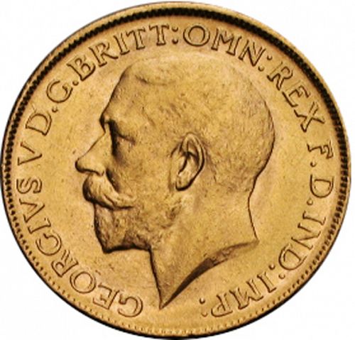 Sovereign Obverse Image minted in UNITED KINGDOM in 1913M (1910-36  -  George V)  - The Coin Database