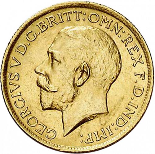 Sovereign Obverse Image minted in UNITED KINGDOM in 1913S (1910-36  -  George V)  - The Coin Database