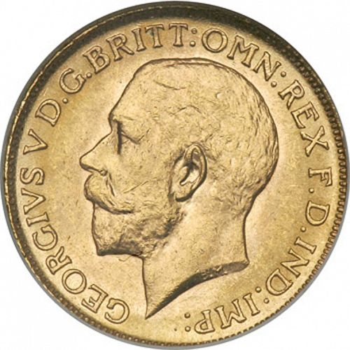 Sovereign Obverse Image minted in UNITED KINGDOM in 1914C (1910-36  -  George V)  - The Coin Database