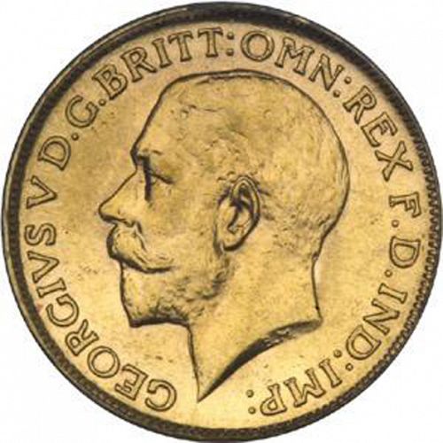 Sovereign Obverse Image minted in UNITED KINGDOM in 1917 (1910-36  -  George V)  - The Coin Database