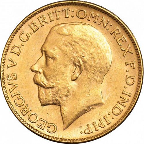 Sovereign Obverse Image minted in UNITED KINGDOM in 1920M (1910-36  -  George V)  - The Coin Database