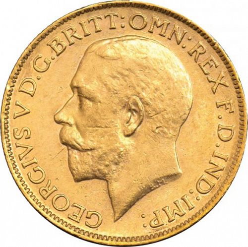 Sovereign Obverse Image minted in UNITED KINGDOM in 1921M (1910-36  -  George V)  - The Coin Database