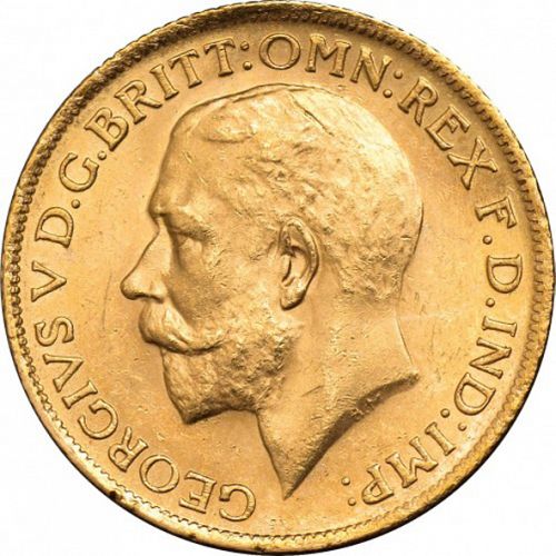 Sovereign Obverse Image minted in UNITED KINGDOM in 1921S (1910-36  -  George V)  - The Coin Database