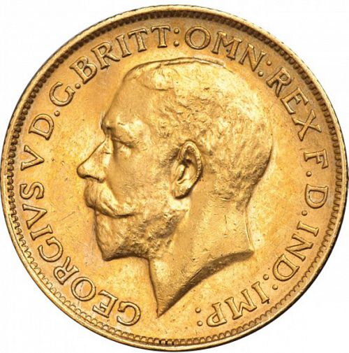 Sovereign Obverse Image minted in UNITED KINGDOM in 1923S (1910-36  -  George V)  - The Coin Database