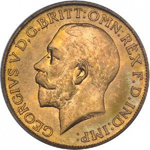 Sovereign Obverse Image minted in UNITED KINGDOM in 1923SA (1910-36  -  George V)  - The Coin Database