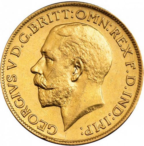 Sovereign Obverse Image minted in UNITED KINGDOM in 1924S (1910-36  -  George V)  - The Coin Database