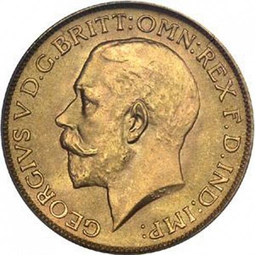 Sovereign Obverse Image minted in UNITED KINGDOM in 1924SA (1910-36  -  George V)  - The Coin Database
