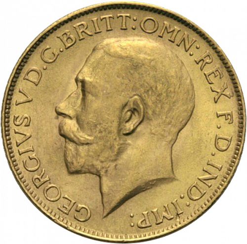 Sovereign Obverse Image minted in UNITED KINGDOM in 1927SA (1910-36  -  George V)  - The Coin Database