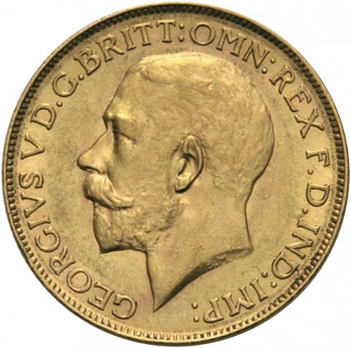 Sovereign Obverse Image minted in UNITED KINGDOM in 1928SA (1910-36  -  George V)  - The Coin Database
