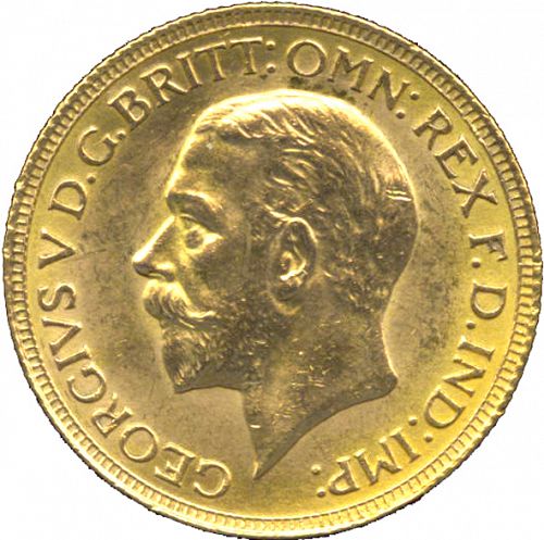 Sovereign Obverse Image minted in UNITED KINGDOM in 1929SA (1910-36  -  George V)  - The Coin Database