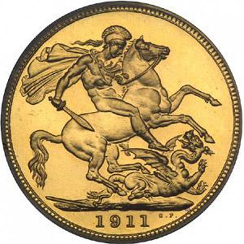 Sovereign Reverse Image minted in UNITED KINGDOM in 1911 (1910-36  -  George V)  - The Coin Database