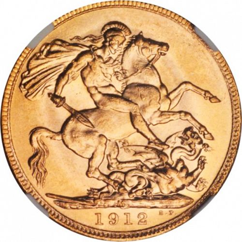 Sovereign Reverse Image minted in UNITED KINGDOM in 1912M (1910-36  -  George V)  - The Coin Database