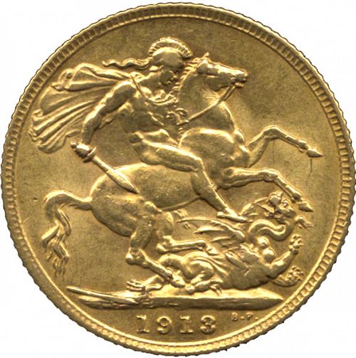 Sovereign Reverse Image minted in UNITED KINGDOM in 1913 (1910-36  -  George V)  - The Coin Database