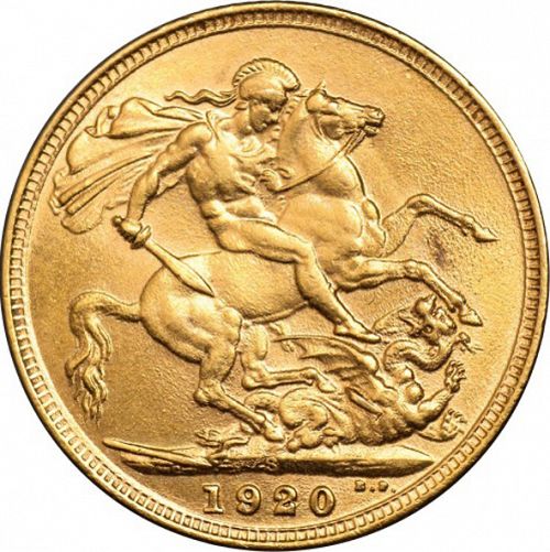 Sovereign Reverse Image minted in UNITED KINGDOM in 1920S (1910-36  -  George V)  - The Coin Database