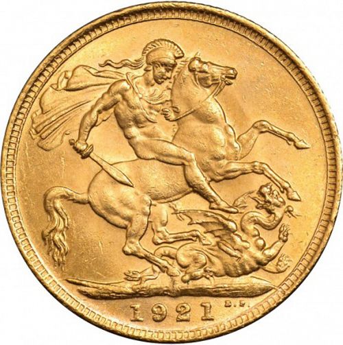 Sovereign Reverse Image minted in UNITED KINGDOM in 1921S (1910-36  -  George V)  - The Coin Database