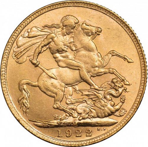 Sovereign Reverse Image minted in UNITED KINGDOM in 1922M (1910-36  -  George V)  - The Coin Database